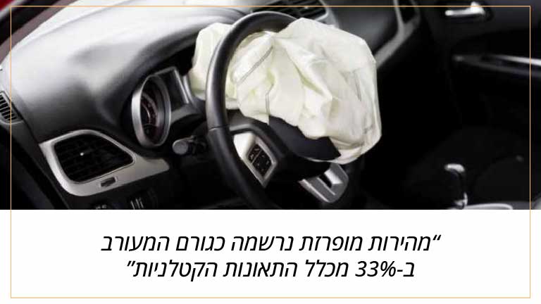 מהירות מופרזת נרשמה כגורם המעורב ב-33% מכלל התאונות הקטלניות